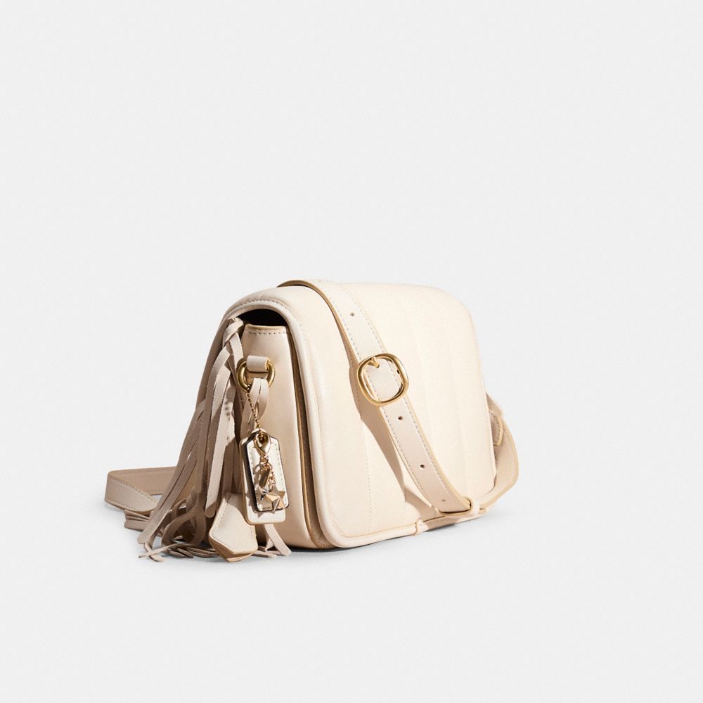 Coach Upcrafted Studio Shoulder Bag With Quilting In Brass/chalk