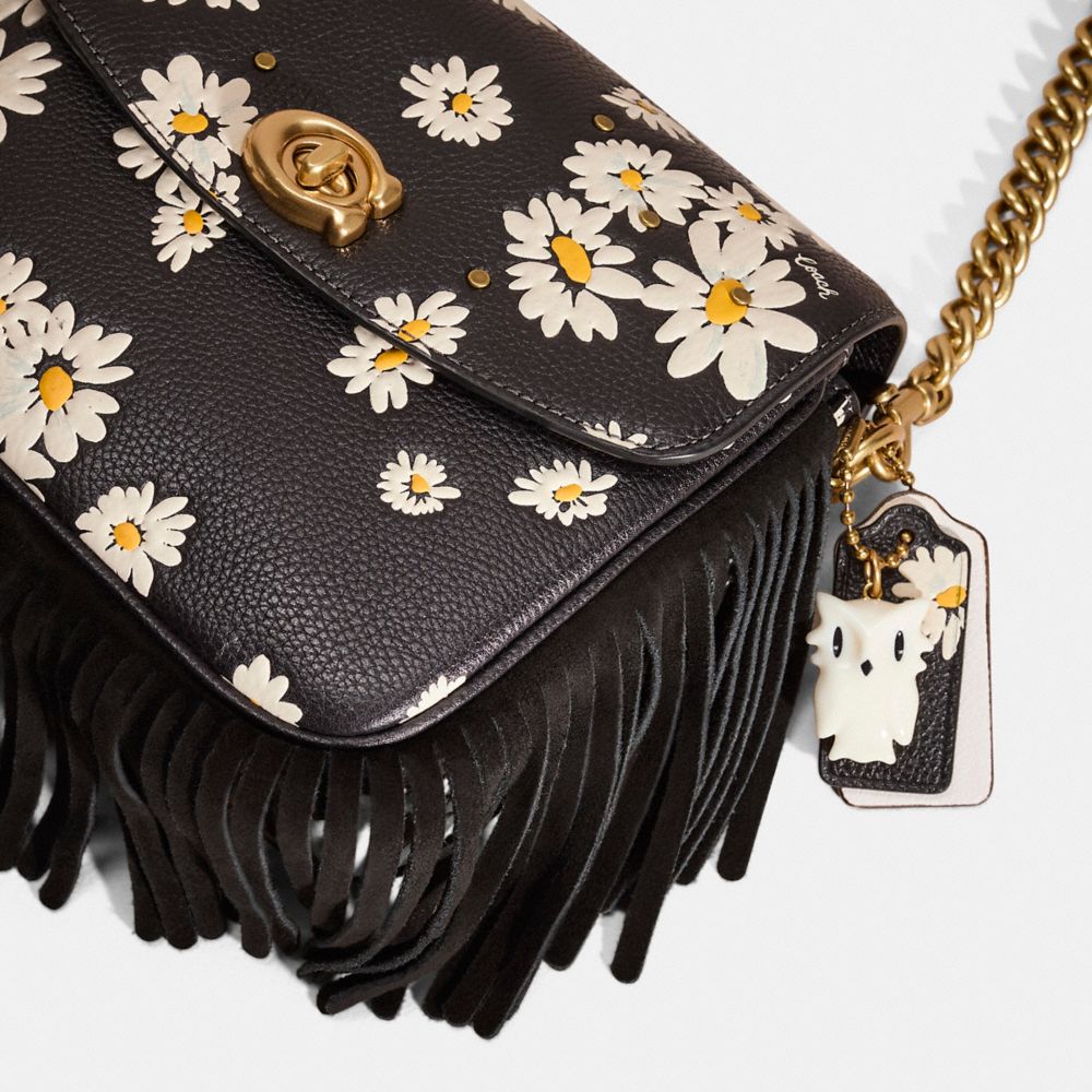 Coach black floral bag sale