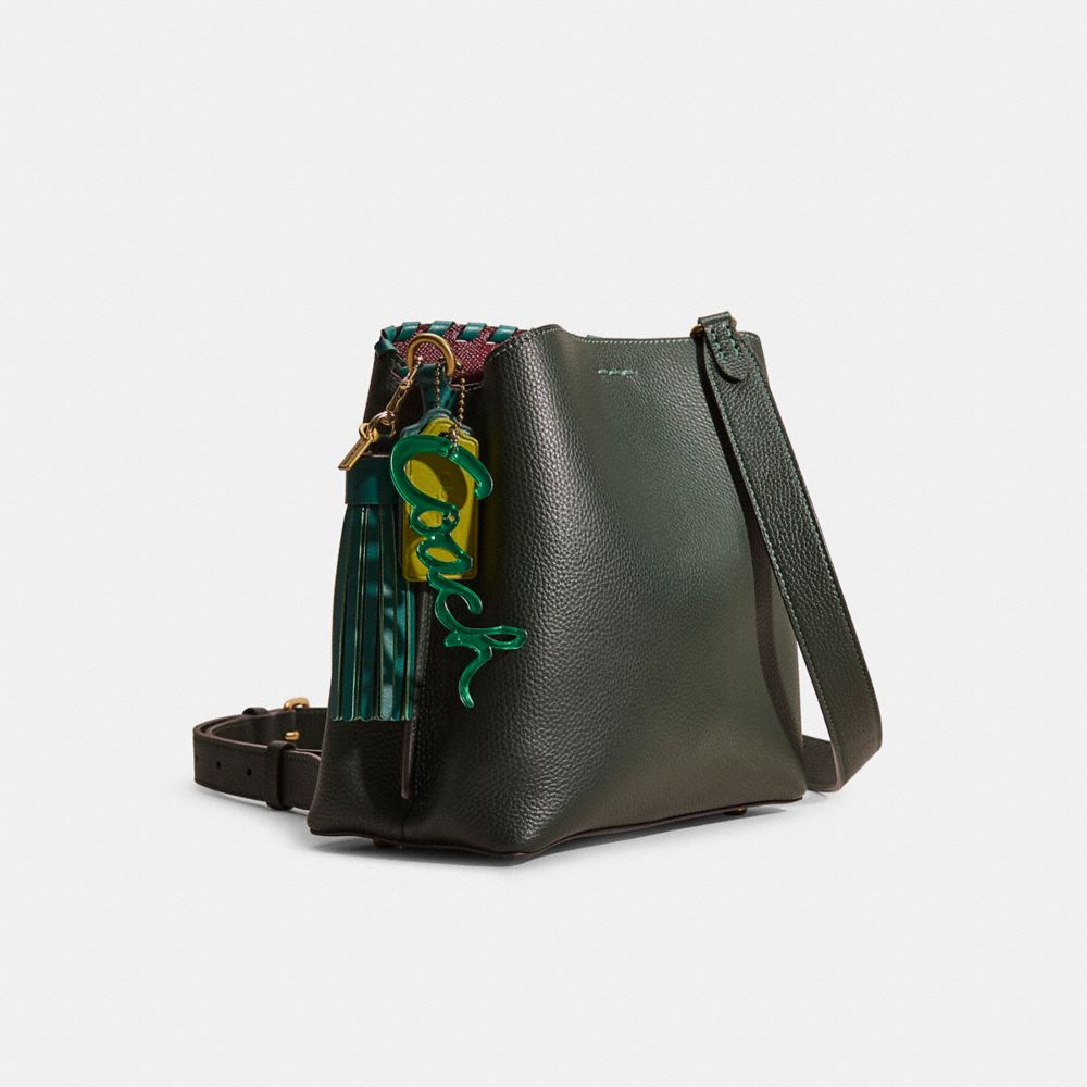 COACH®,Upcrafted Willow Bucket Bag In Colorblock,,Angle View