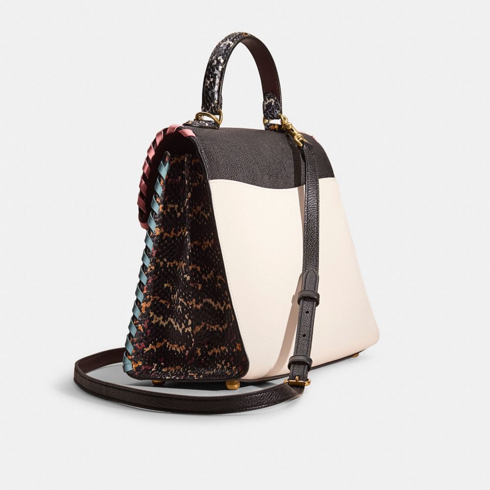 COACH®,Upcrafted Tabby Top Handle In Colorblock Snakeskin,,Angle View