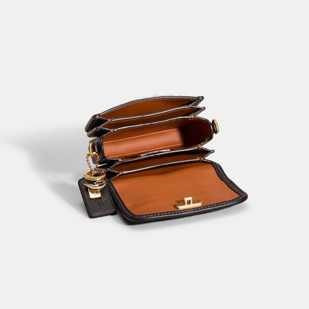 COACH®,Upcrafted Rogue Top Handle Bag 12 In Haircalf With Leopard Print,,Inside View,Top View