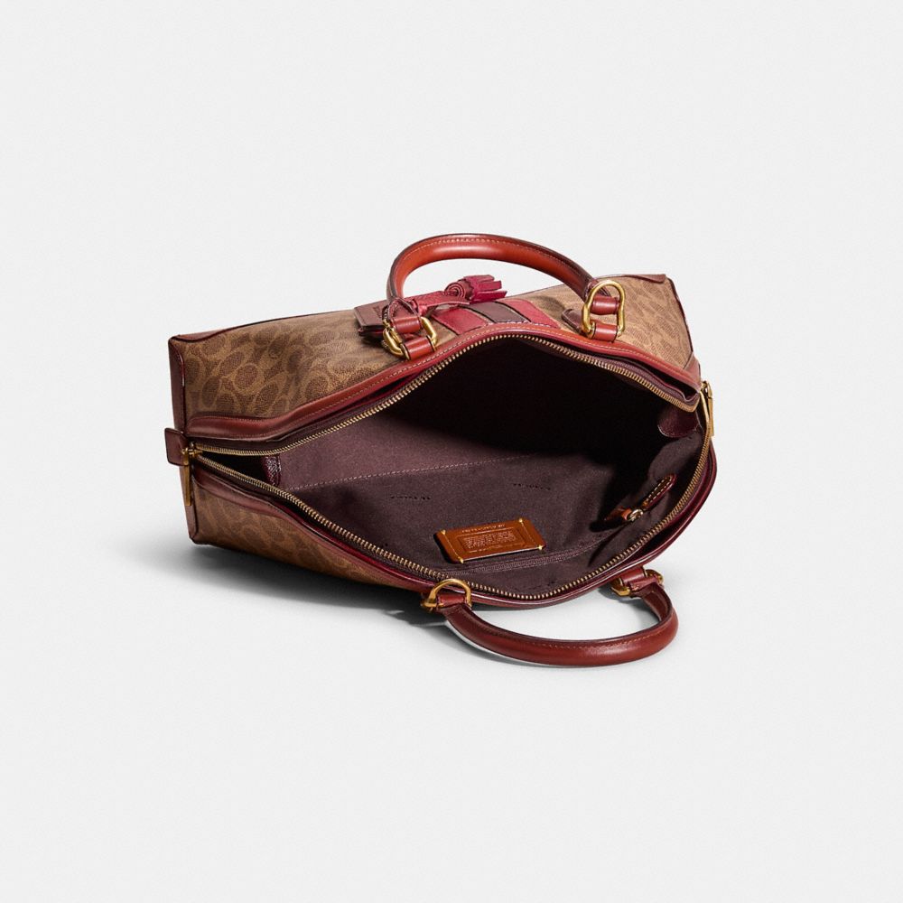 COACH®,Upcrafted Quinn Satchel In Signature Canvas,,Inside View,Top View