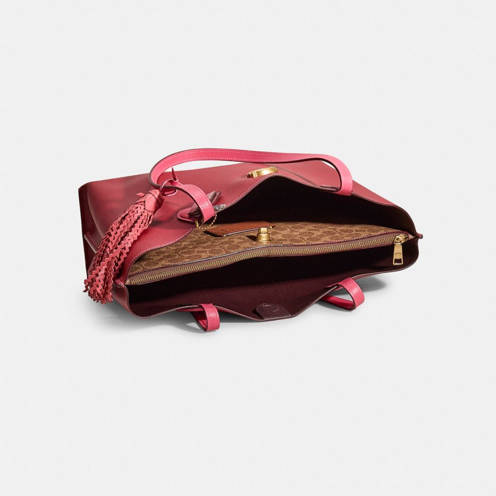 COACH®,Upcrafted Willow Tote Bag In Colorblock With Signature Canvas Interior,,Inside View,Top View