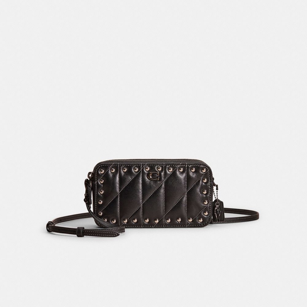 Coach Upcrafted Kira Crossbody Bag With Pillow Quilting In Pewter/black
