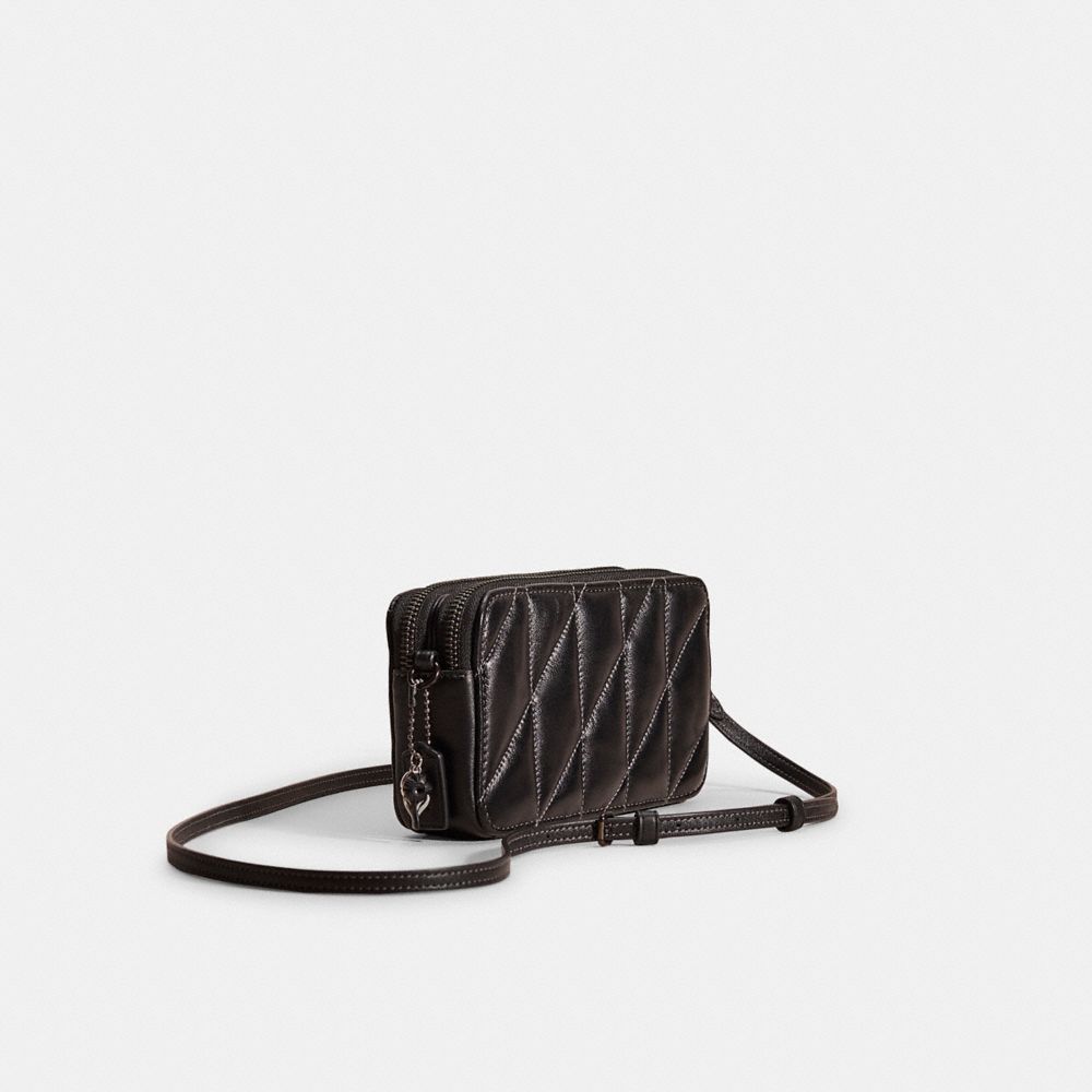 Coach Upcrafted Kira Crossbody Bag With Pillow Quilting In Pewter/black