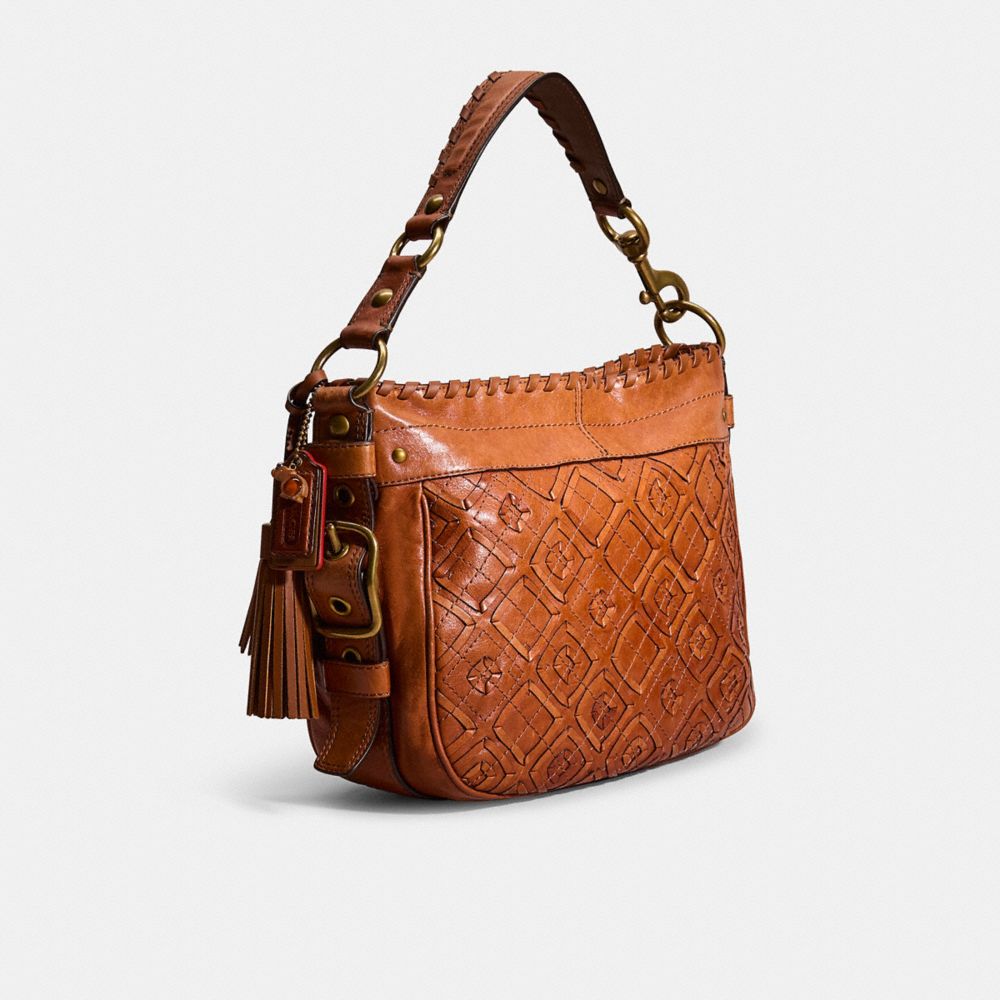 COACH®,Upcrafted Zoe Shoulder Bag,,Angle View
