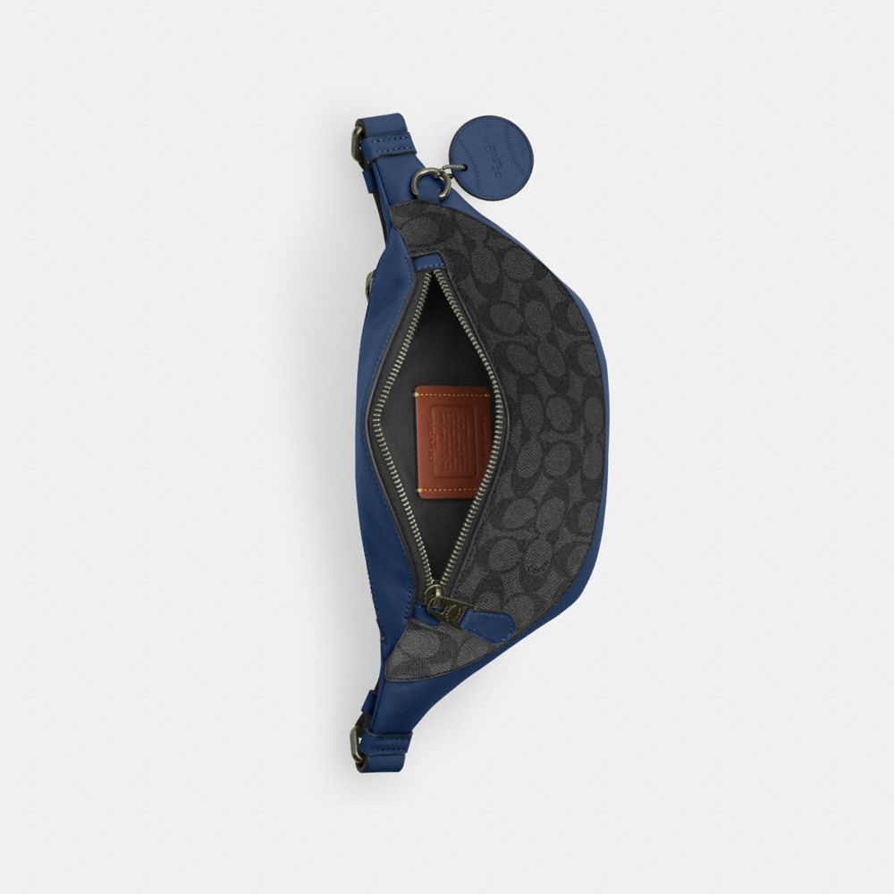 COACH®,Warren Mini Belt Bag In Colorblock Signature Canvas,,Inside View,Top View