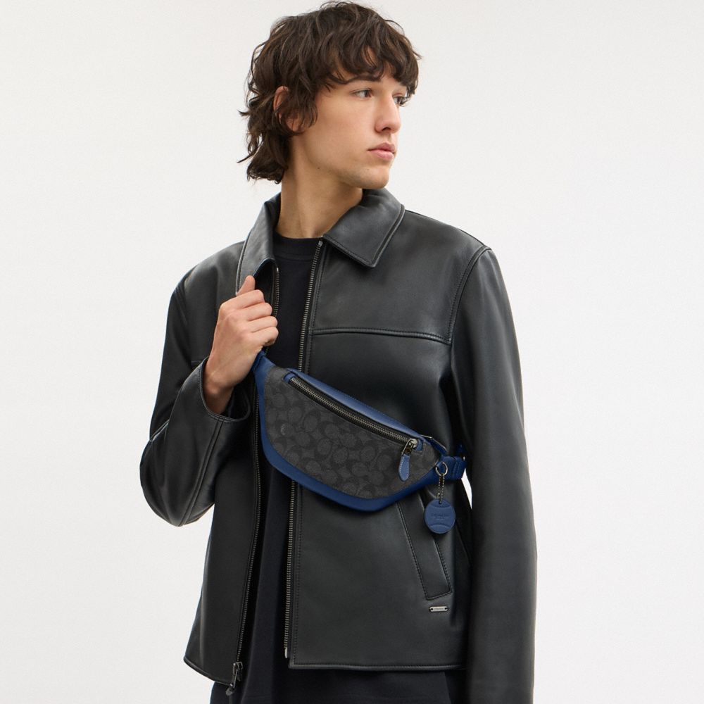 COACH®,Warren Mini Belt Bag In Colorblock Signature Canvas,,Detail View