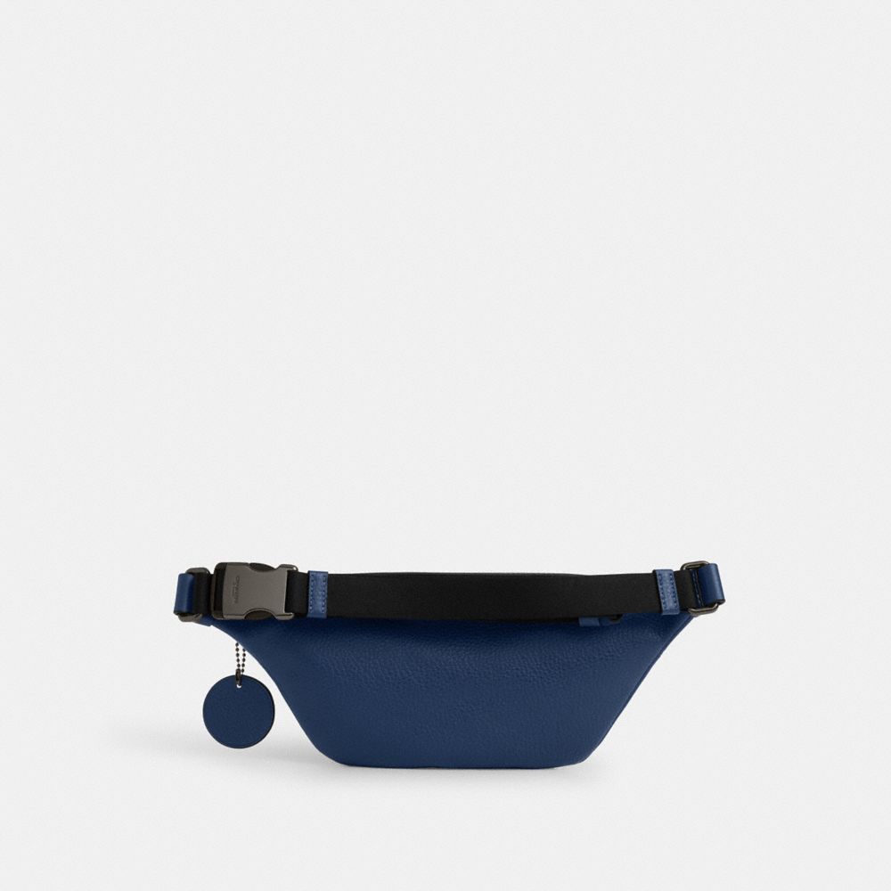 COACH®,Warren Mini Belt Bag With Baseball Print,Turquoise,Back View