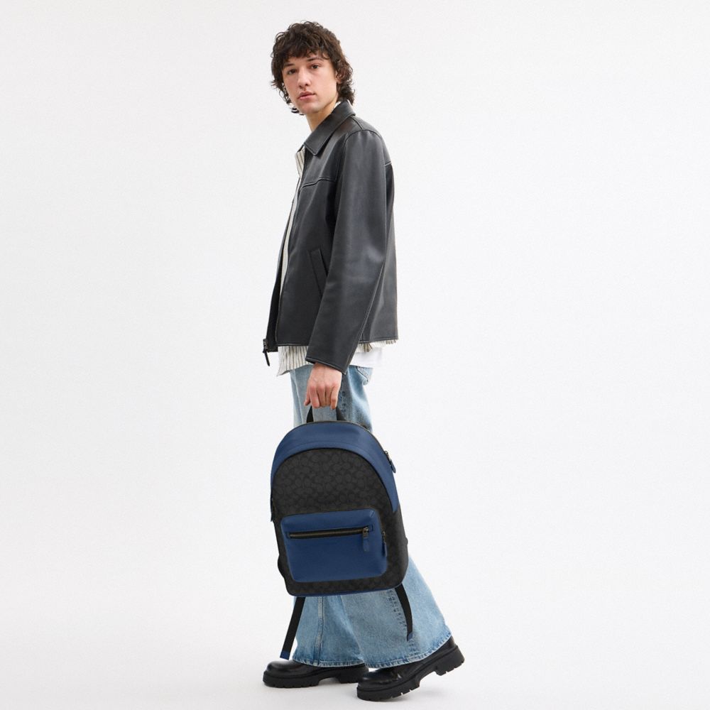 COACH®,West Backpack In Colorblock Signature Canvas,,Detail View