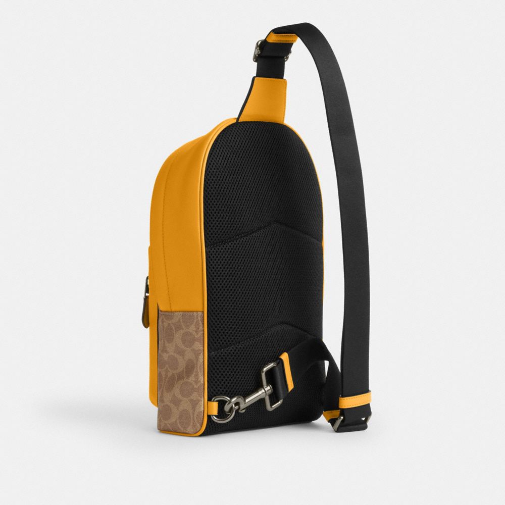COACH®,West Pack In Colorblock Signature Canvas,Multi Color,Angle View