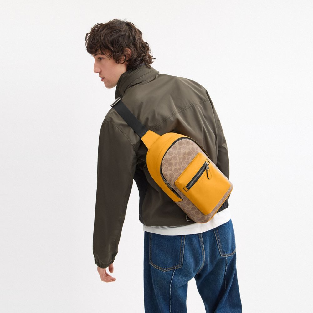 COACH®,West Pack In Colorblock Signature Canvas,Multi Color,Detail View