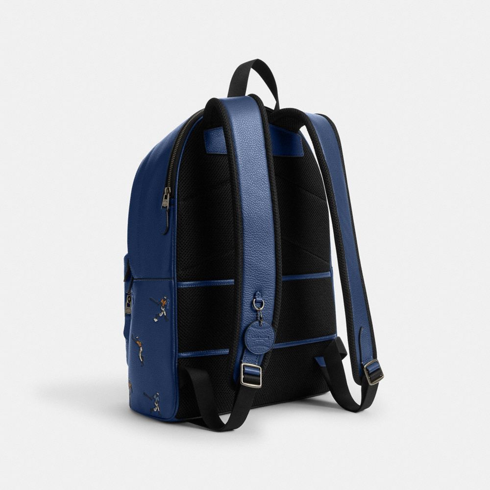 COACH®,ウエスト バックパック・ベースボール プリント,バックパック&リュック ,ﾃﾞｲｰﾌﾟ ﾌﾞﾙｰ ﾏﾙﾁ
