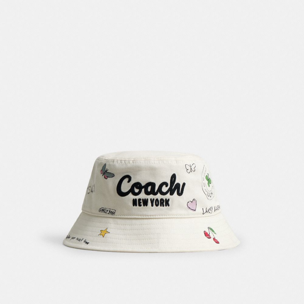 COACH®,Sketch Print Bucket Hat,,Front View