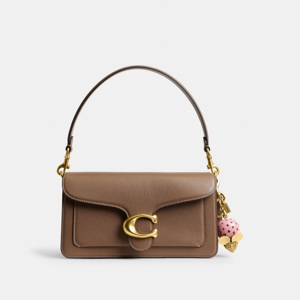 Coach Mouse Bag Charm In Brass/pink Multi