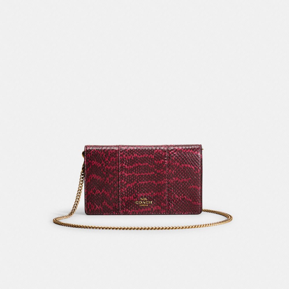 Coach foldover chain clutch on sale