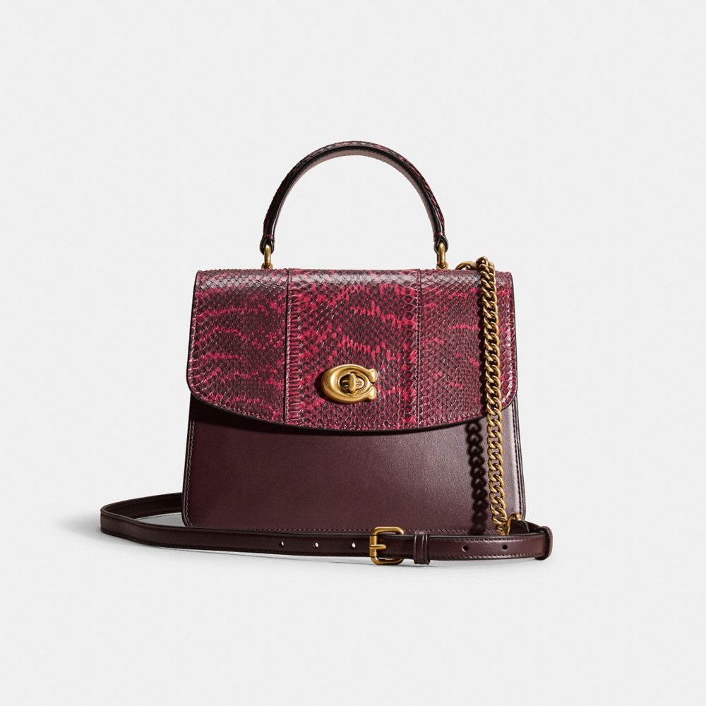 COACH Restored Parker Top Handle In Blocked Snakeskin