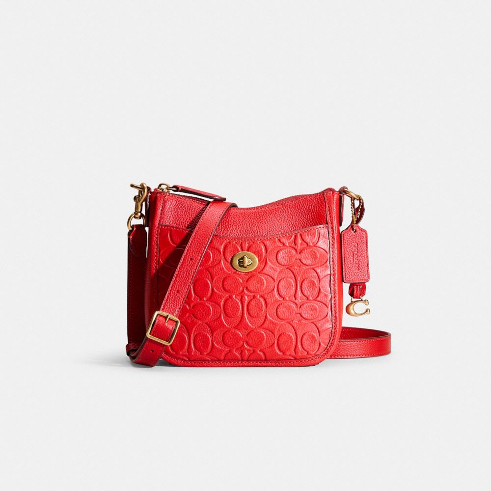 Coach Chaise Crossbody 19 in deals Signature Leather Brass/Sport Red Leather NWT