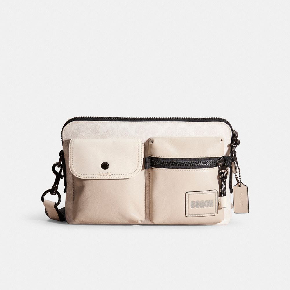 COACH®,Restored Pacer Modular Crossbody In Signature Canvas With Coach Patch,,Front View