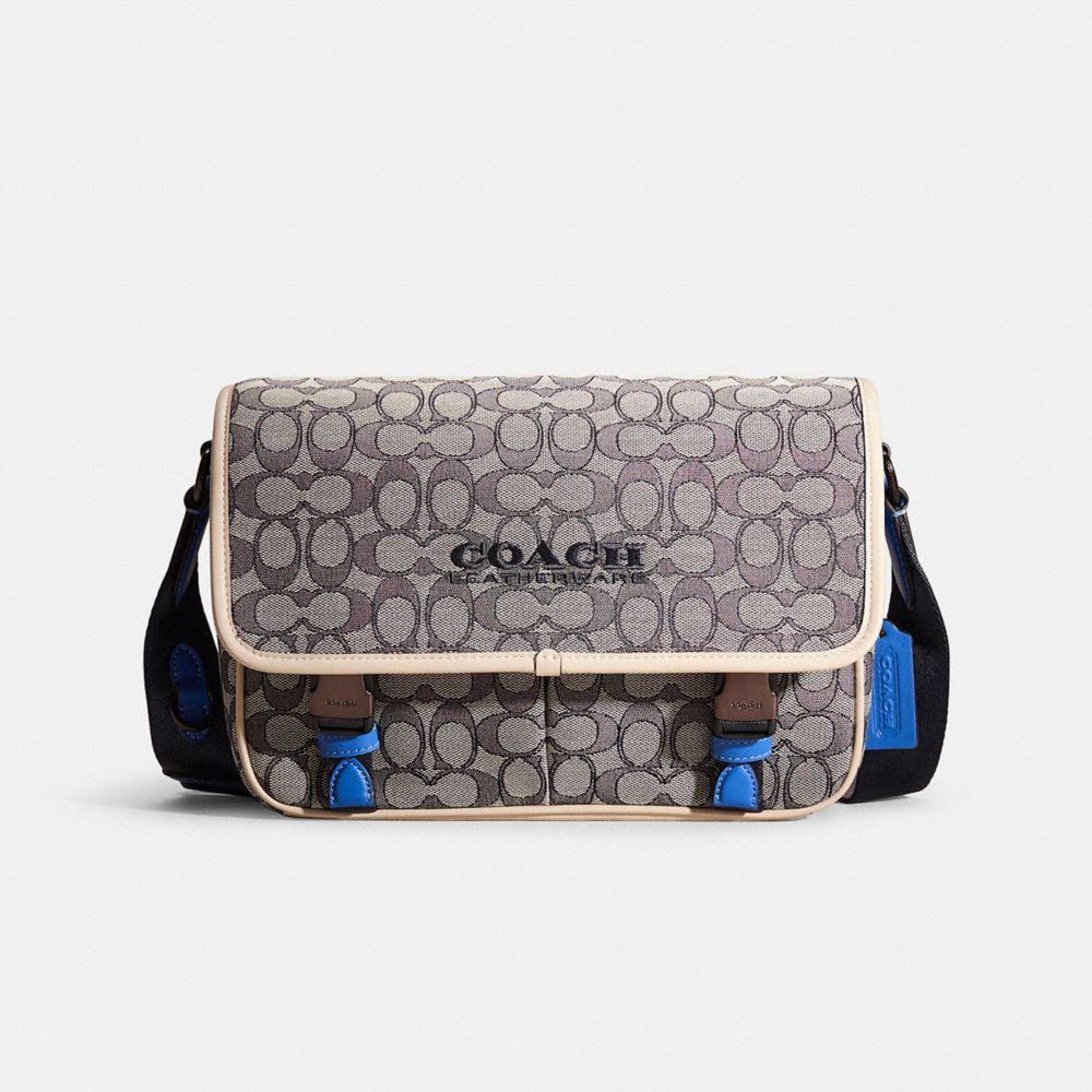 COACH®,Restored League Messenger Bag In Signature Jacquard,,Front View