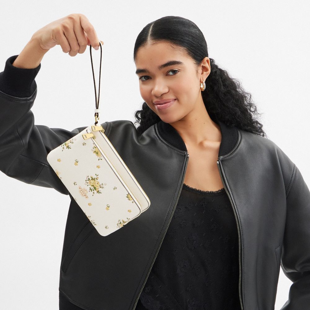 COACH®,Double Zip Wallet With Floral Print,,Detail View
