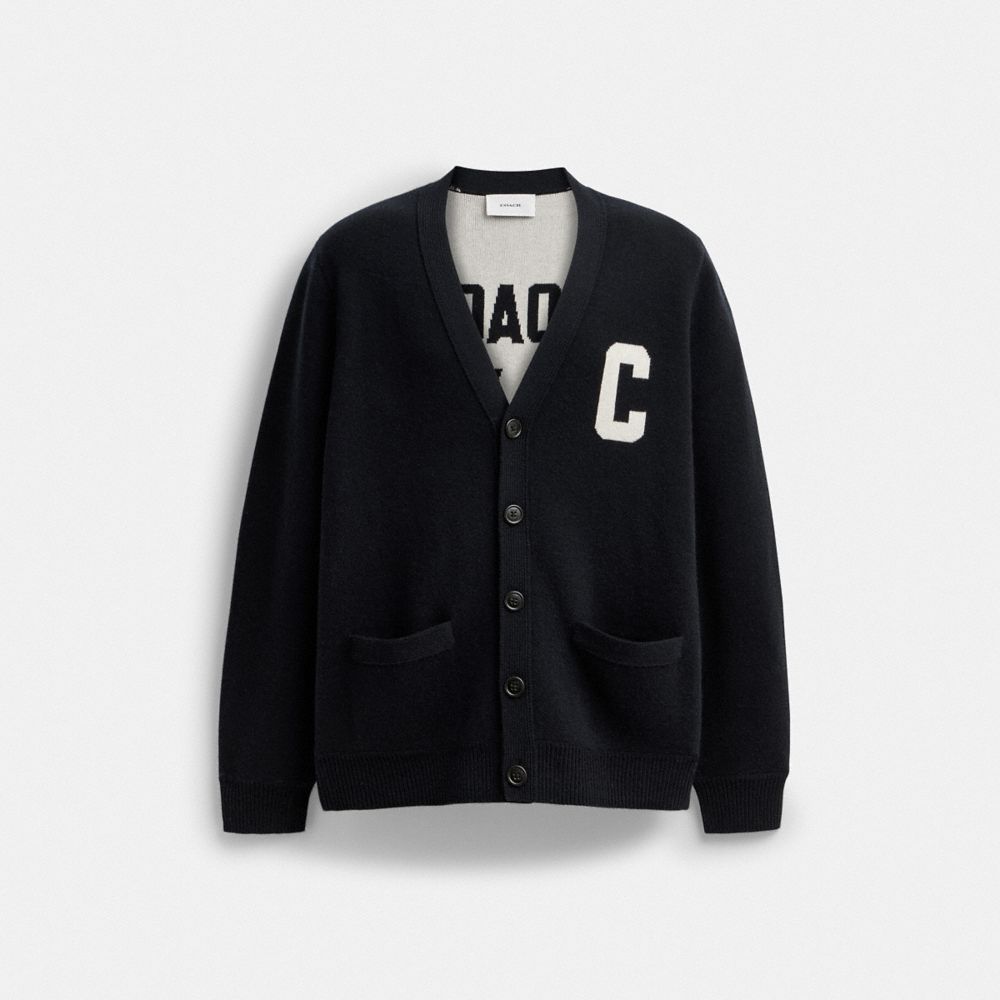 COACH®,Knit Cardigan,,Front View