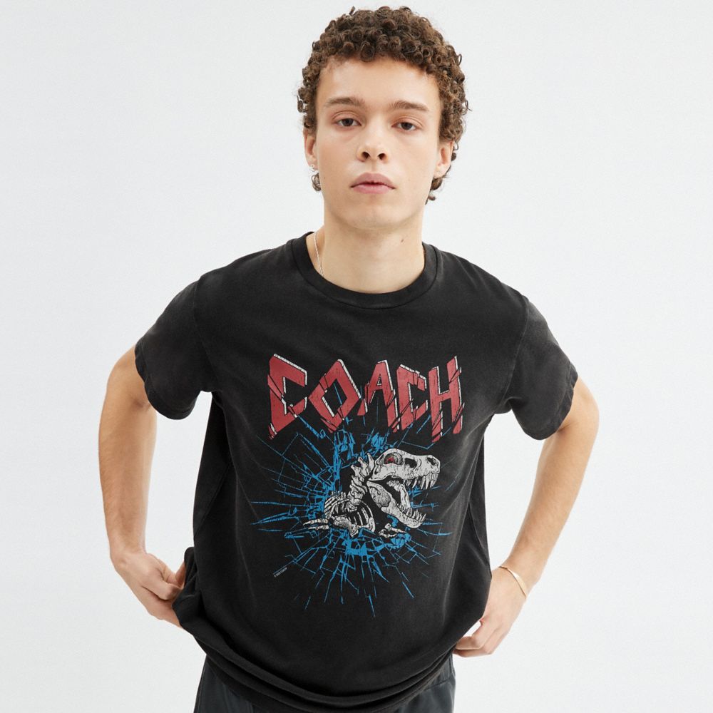 COACH®,Signature Skeleton Rexy T Shirt,Black,Detail View