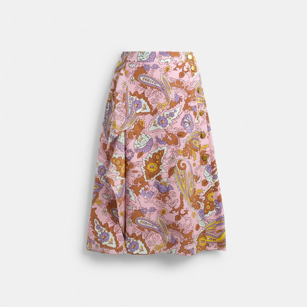 COACH®,Paisley Skirt,Multi Color,Front View