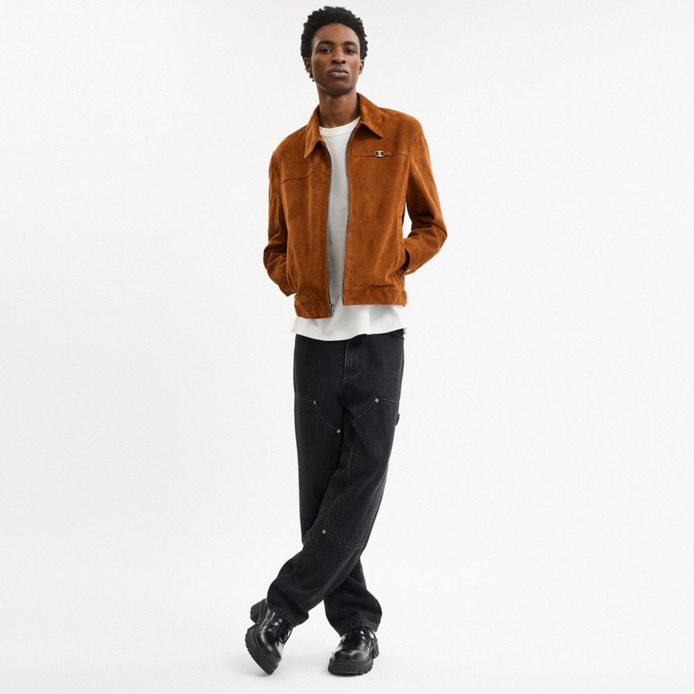 COACH®,Lightweight Suede Heritage C Jacket,,Scale View
