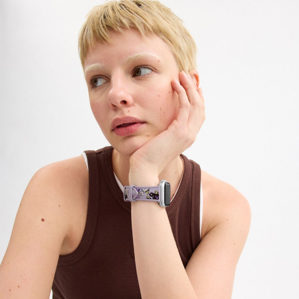 COACH®,Apple Watch® Strap, 38 Mm, 40 Mm And 41 Mm,Lavender,Detail View
