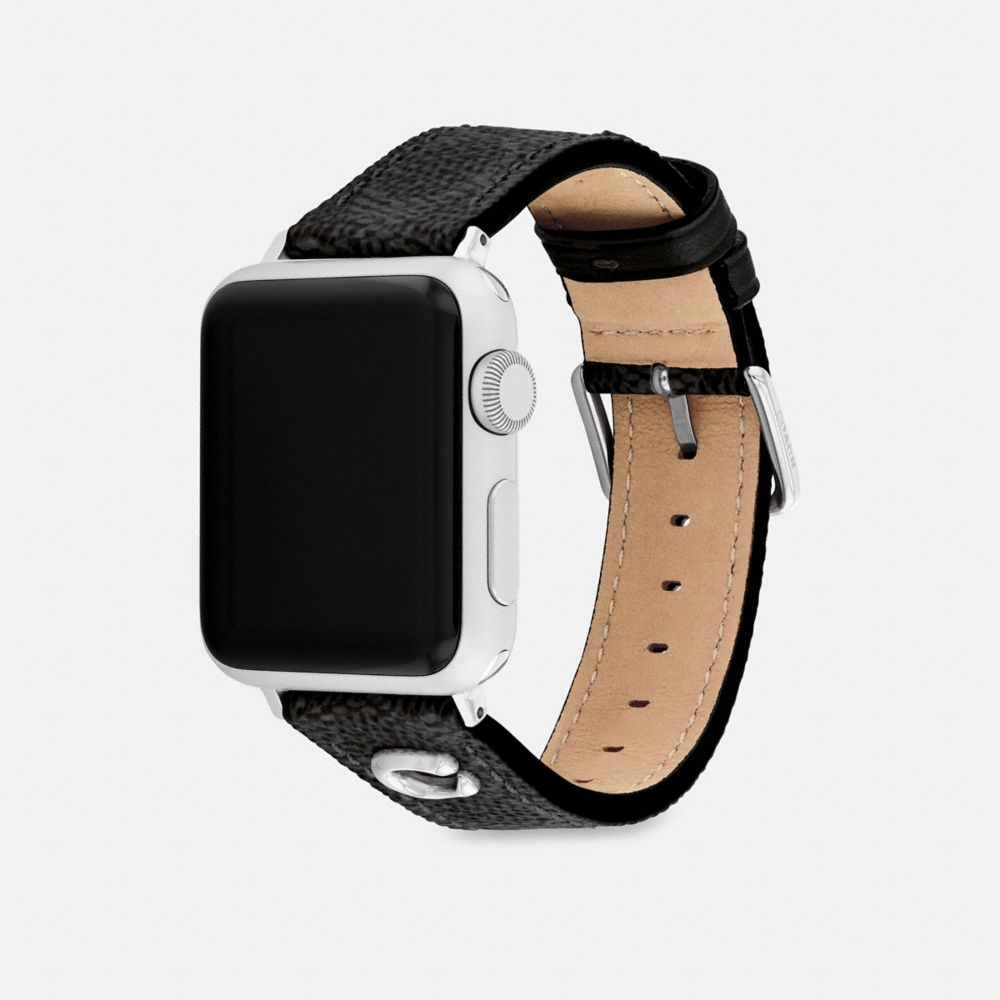 COACH®,Apple Watch® Strap, 38 Mm, 40 Mm And 41 Mm,Black,Angle View
