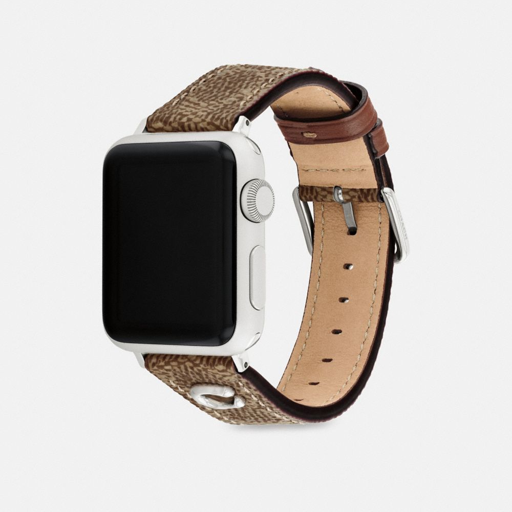 COACH®,Apple Watch® Strap, 38 Mm, 40 Mm And 41 Mm,Brown,Angle View