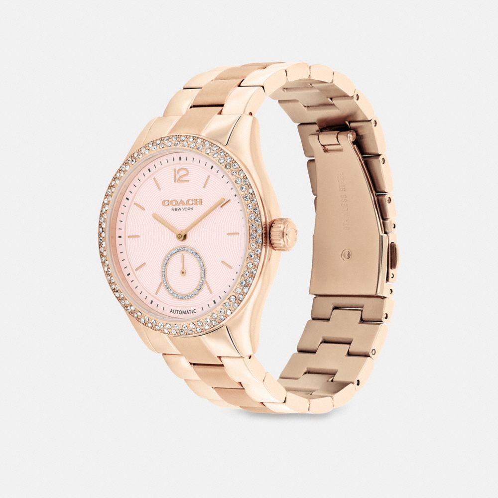 Coach Brooks Automatic Watch, 38mm In Rose Gold