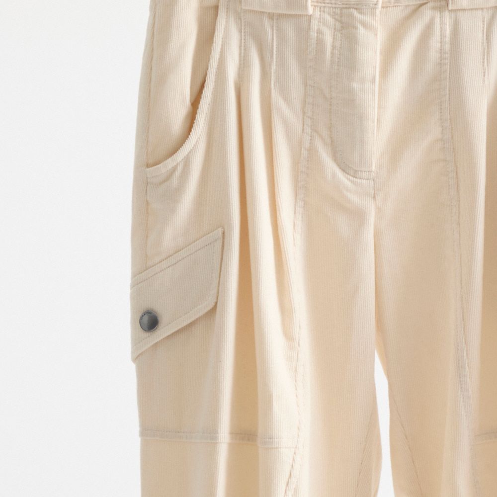 Coach Restored Corduroy Utility Trousers In Cream