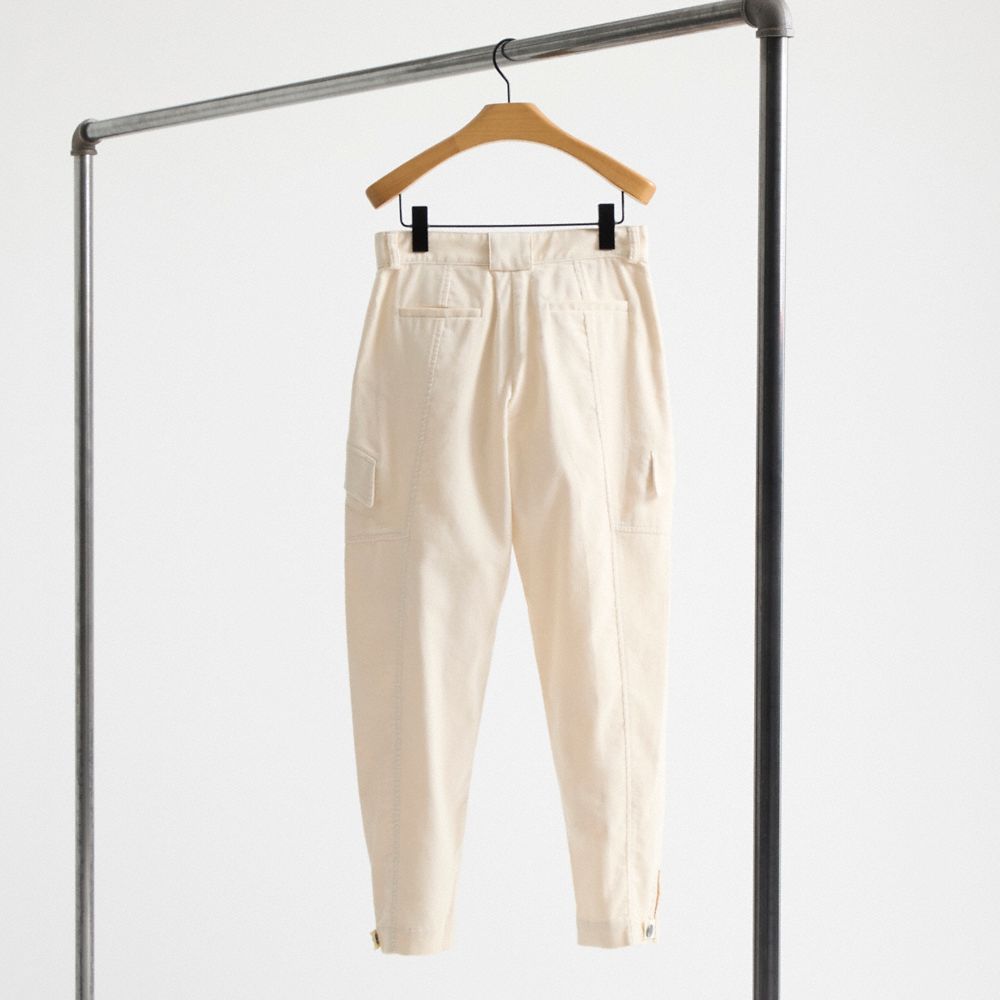 Coach Restored Corduroy Utility Trousers In Cream
