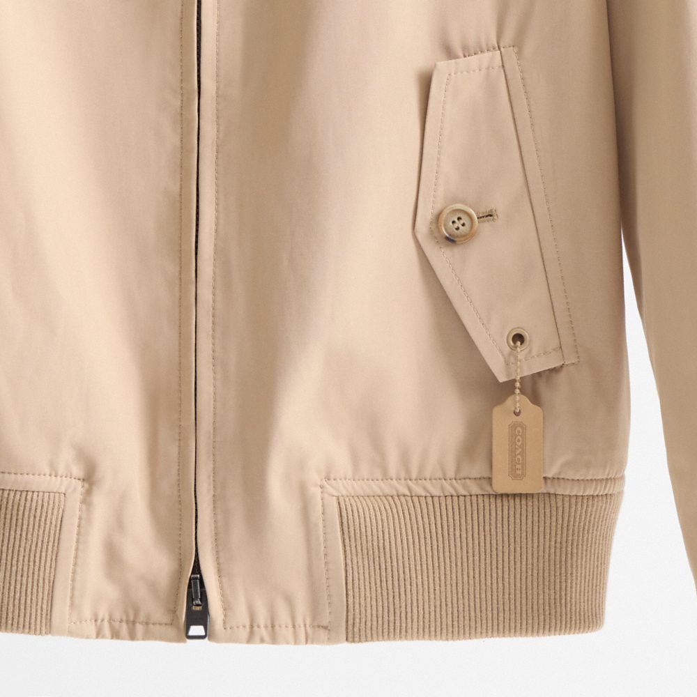 COACH®,Restored Woven Harrington Jacket,Cotton Blend,Bomber,Eco-Friendly,Casual,Beige,Scale View