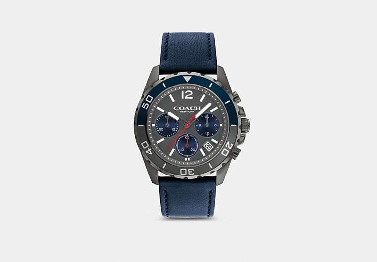 COACH®,KENT WATCH, 44MM,Navy,Front View