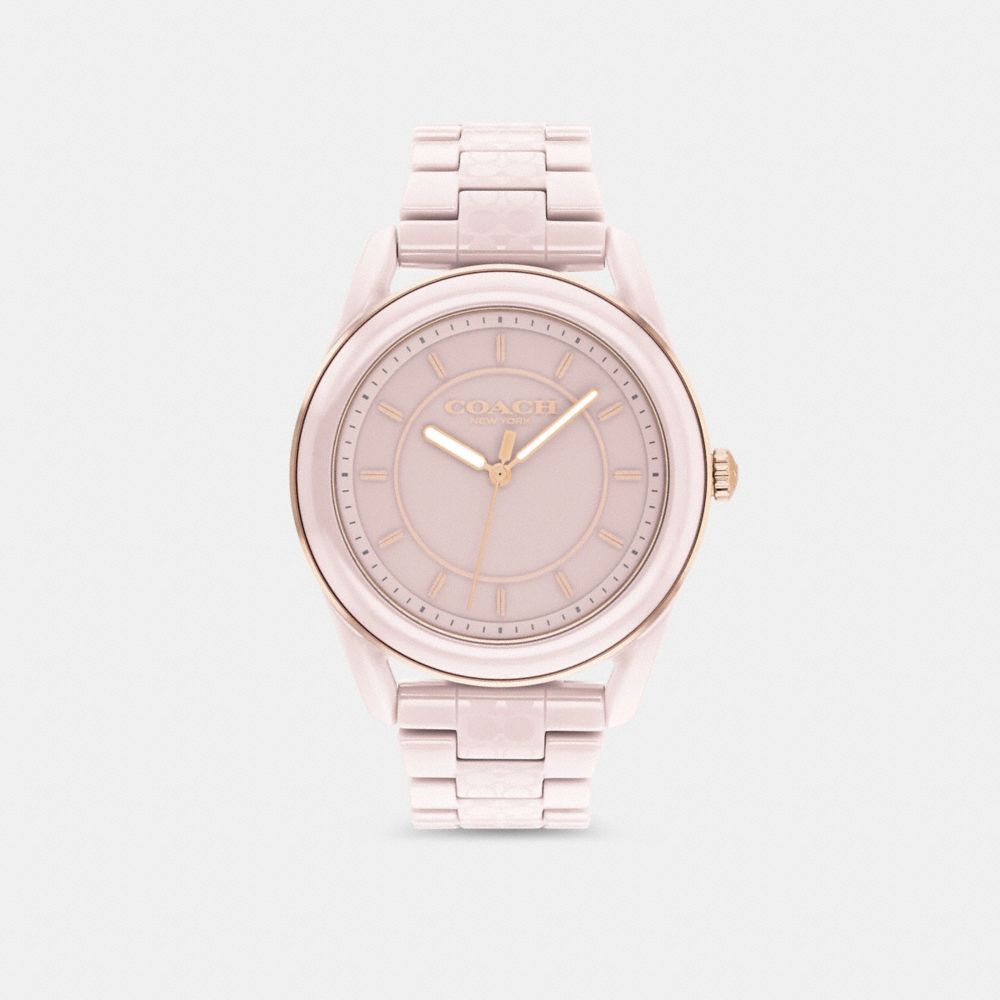 COACH®,PRESTON WATCH, 38MM,Blush,Front View