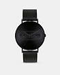 COACH®,CHARLES WATCH, 41MM,Black,Front View