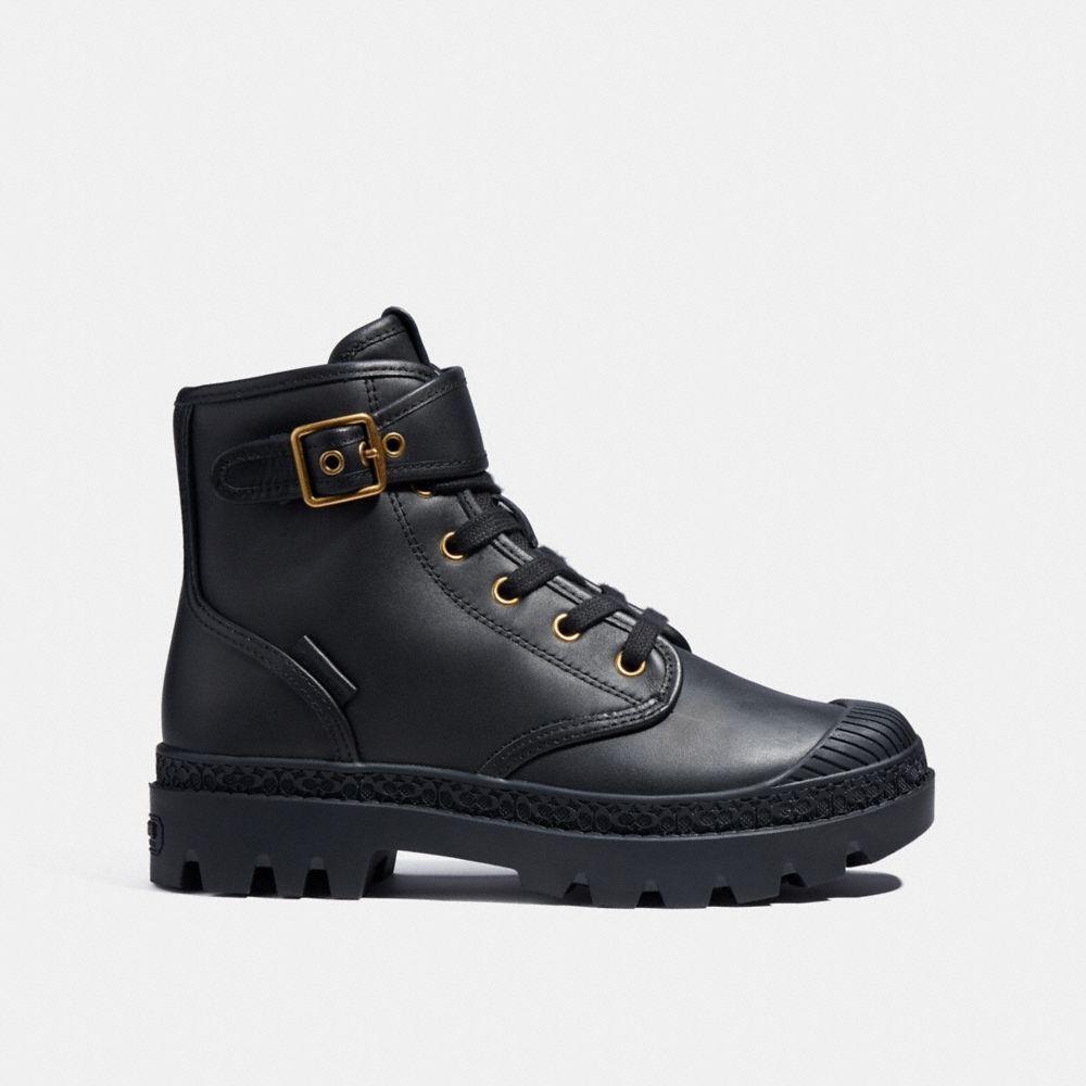 COACH®,TROOPER MID TOP BOOT,Black,Angle View