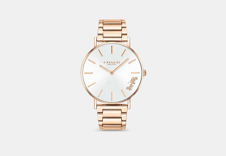 COACH®,PERRY WATCH, 36MM,Rose Gold,Front View