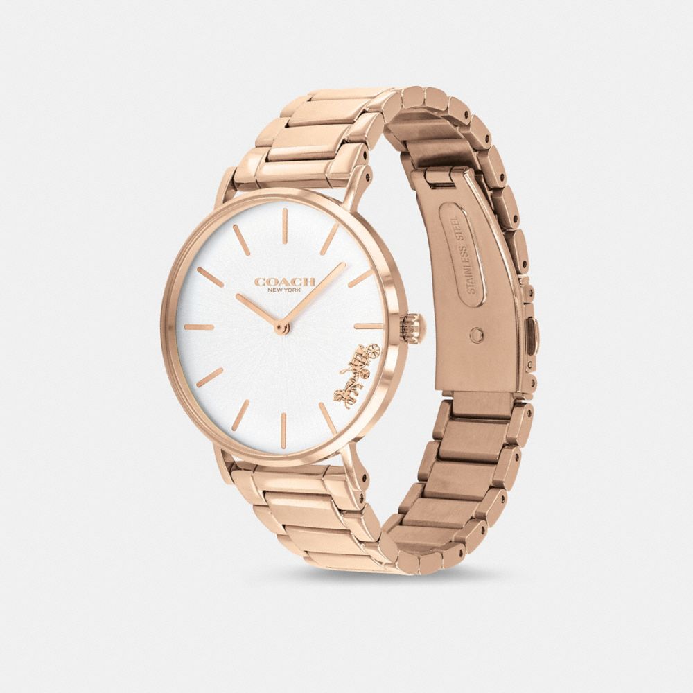 COACH®,PERRY WATCH, 36MM,Rose Gold,Angle View