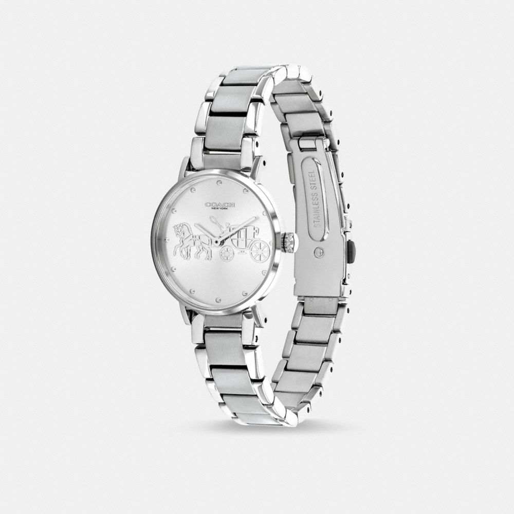 COACH®,PERRY WATCH, 28MM,Stainless Steel,Stainless Steel,Angle View