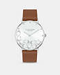 COACH®,PERRY WATCH, 36MM,Stainless Steel,Saddle,Front View