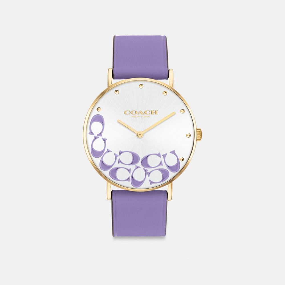 COACH®,MONTRE PERRY, 36 MM,Violet,Front View