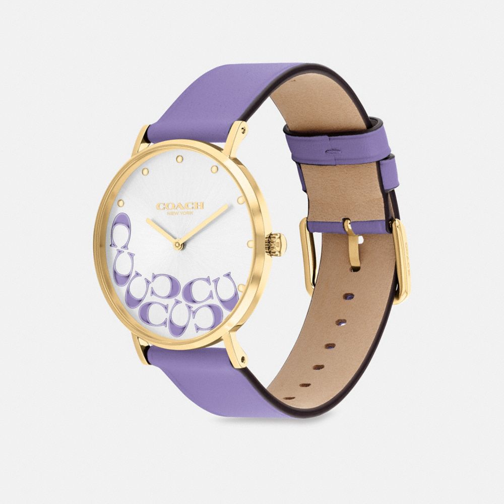 COACH®,MONTRE PERRY, 36 MM,Violet,Angle View