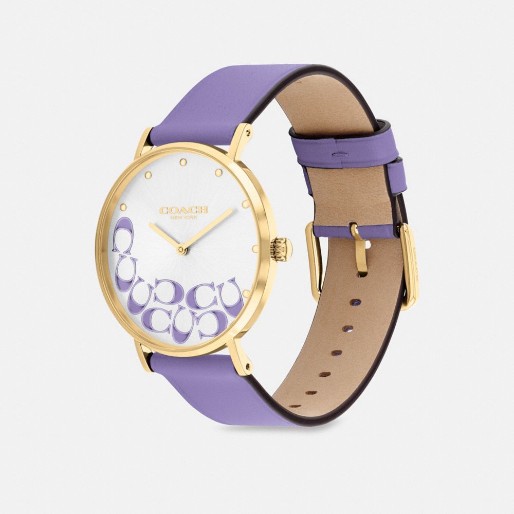 COACH®,PERRY WATCH, 36MM,Purple,Angle View