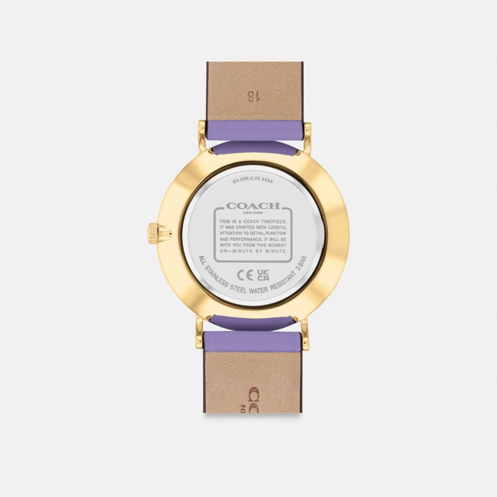 COACH®,MONTRE PERRY, 36 MM,Violet,Back View