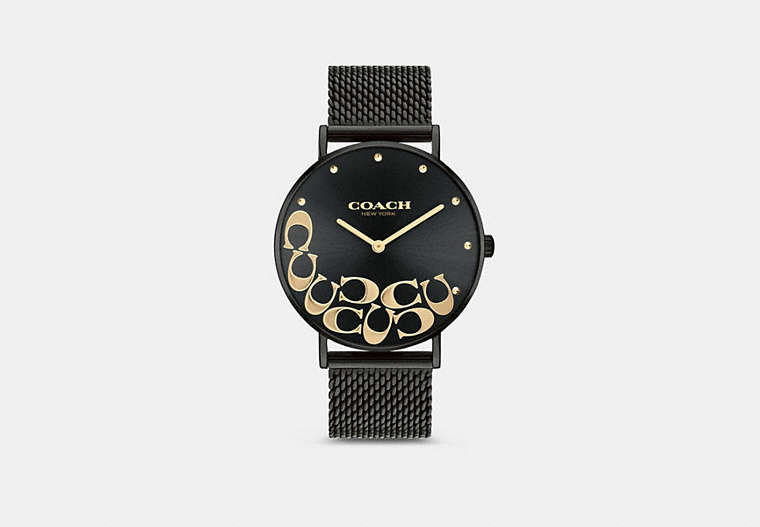 COACH®,PERRY WATCH, 36MM,Black,Front View