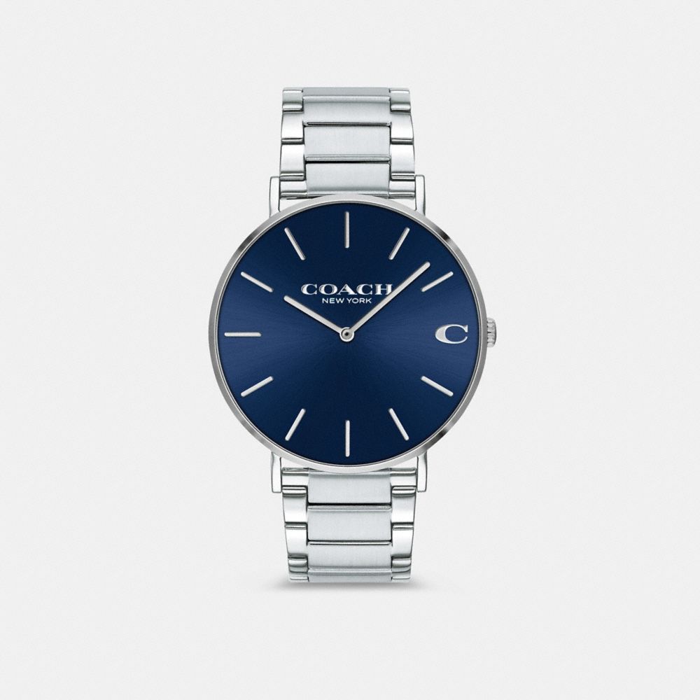 COACH®,MONTRE CHARLES, 41MM,Acier inoxydable,Acier Inoxydable,Front View